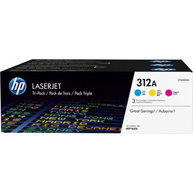Genuine HP 312A Tri-Pack Toner Cartridges CMY (2,700 Pages)